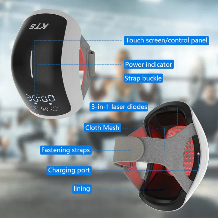 Appareil de massage par luminothérapie triple longueur d'onde pour genoux avec 630 nm, 660 nm et 880 nm pour le confort articulaire | Lersk