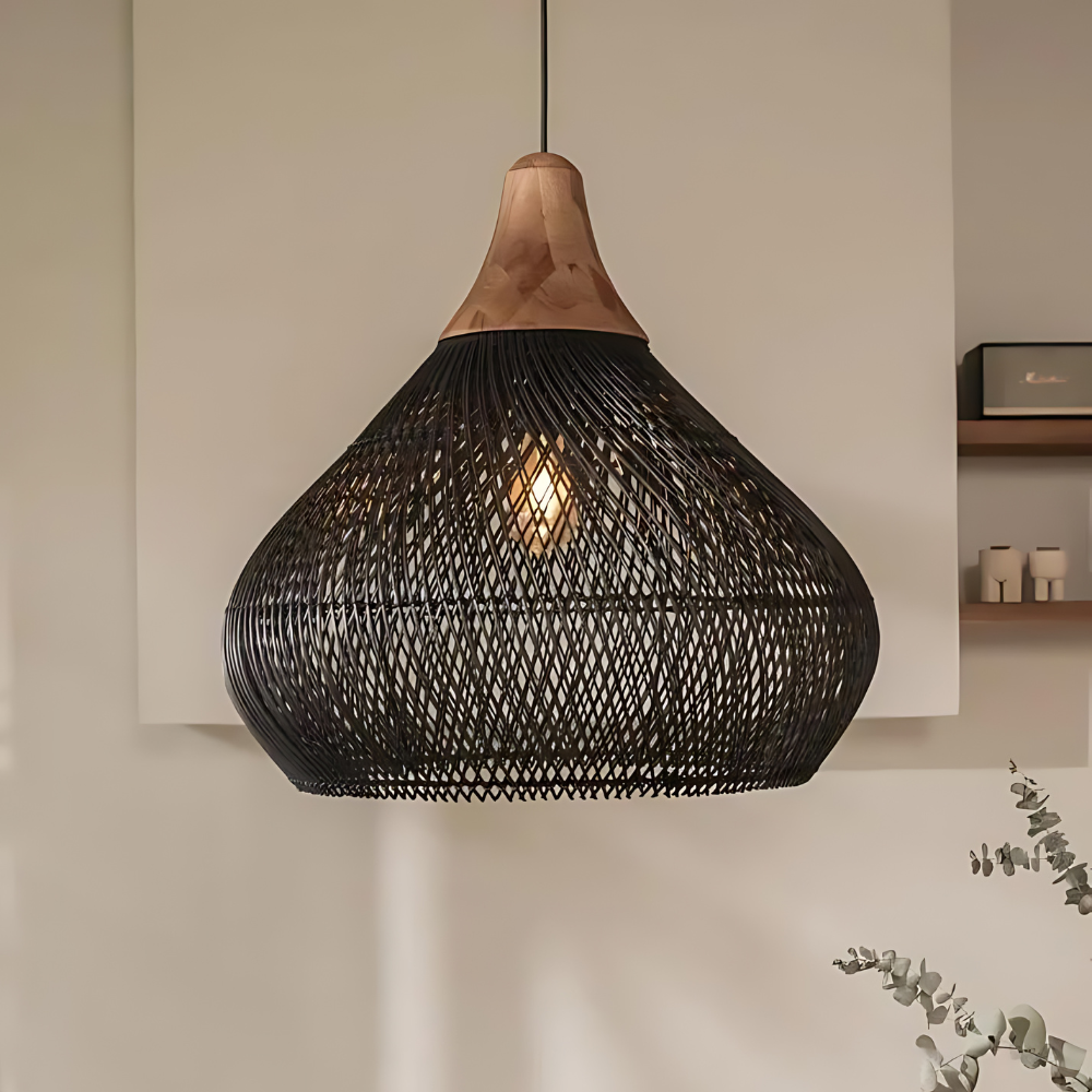 Asterra Handwoven Rattan Pendant Light Boho Ceiling | Lersk