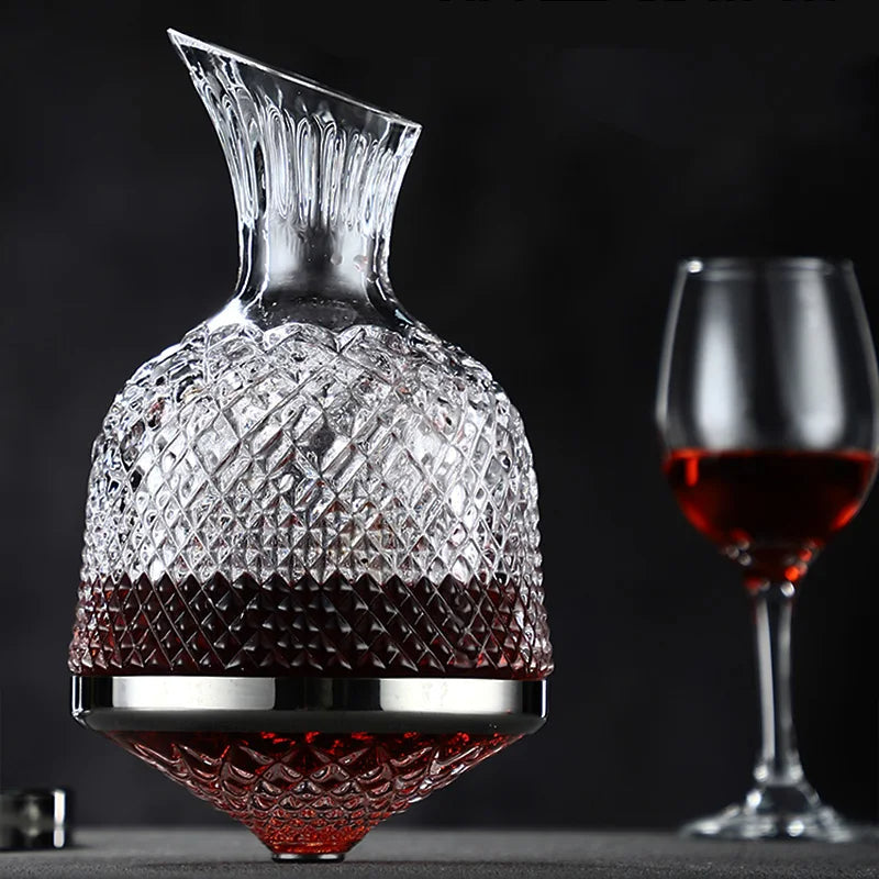 AureoSpin 1500ml křišťálová karafa na víno s otočením o 360° | Lersk