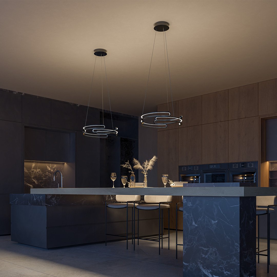 Průmyslová závěsná lampa Quorra Steel LED osvětlení série | Lersk