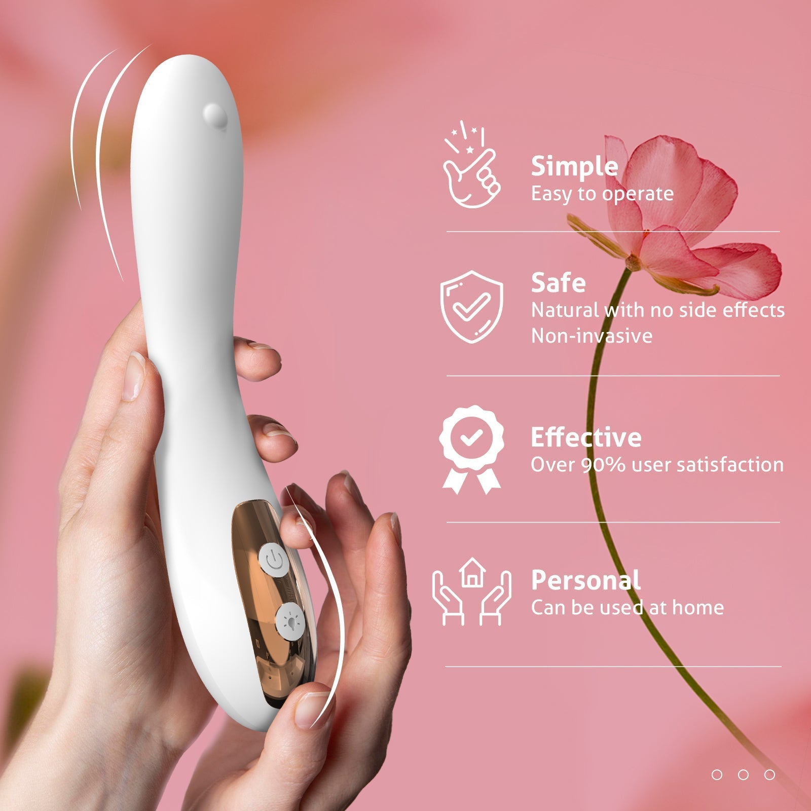 Dispositivo de Bem-Estar Íntimo com Luz Vermelha para Mulheres com Calor e 8 Níveis de Intensidade | Lersk