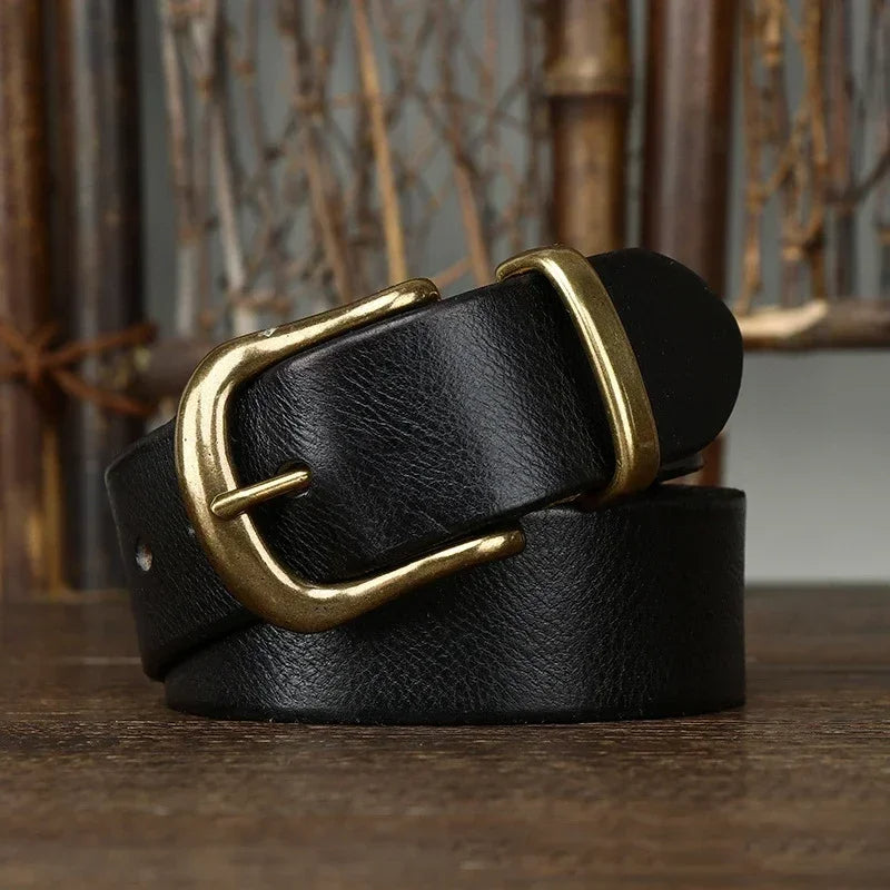 Torin Full-Grain Leather Belt With Brass Buckle Everyday | Lersk