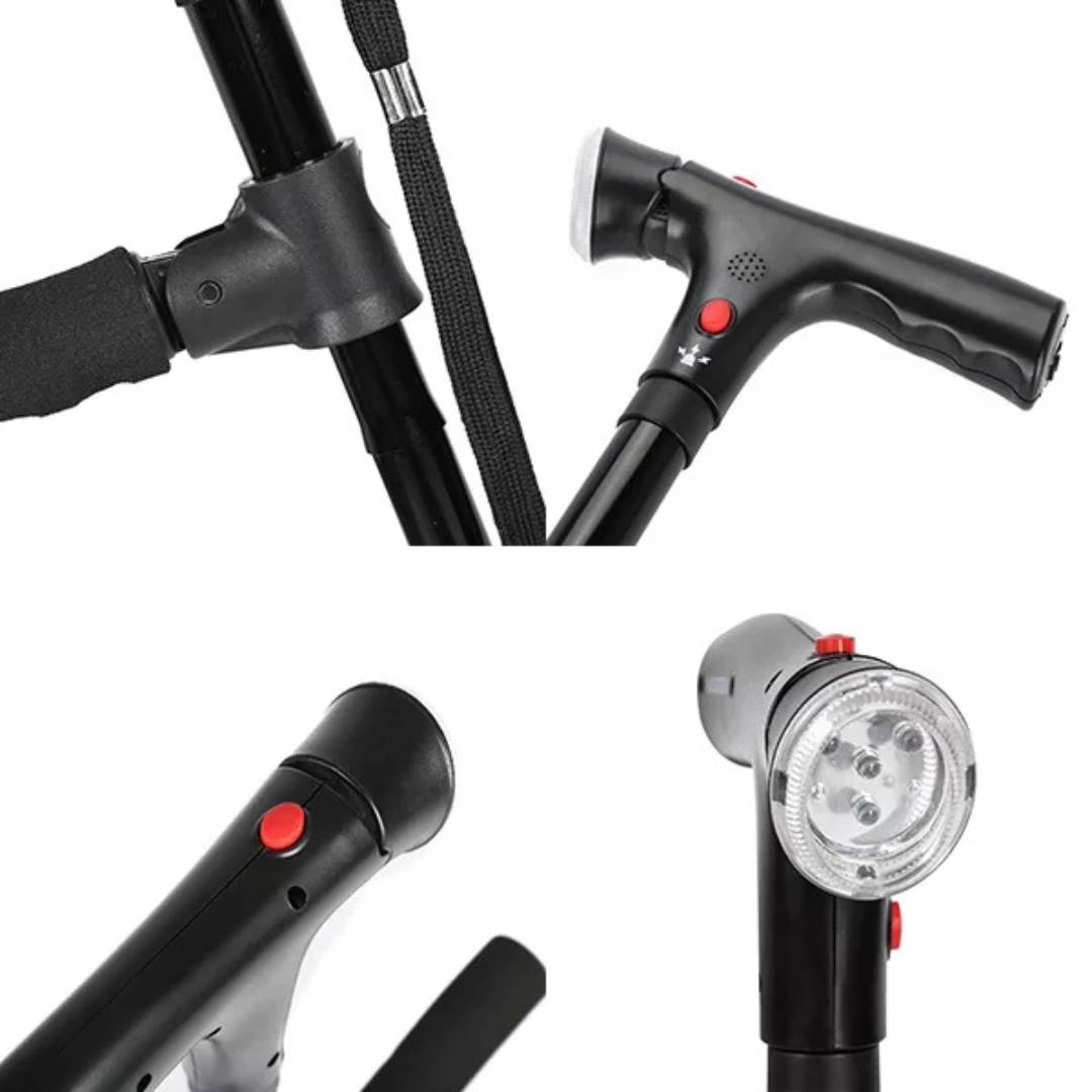TrailEase Folding Telescopic Cane With LED Light And Alarm | Lersk