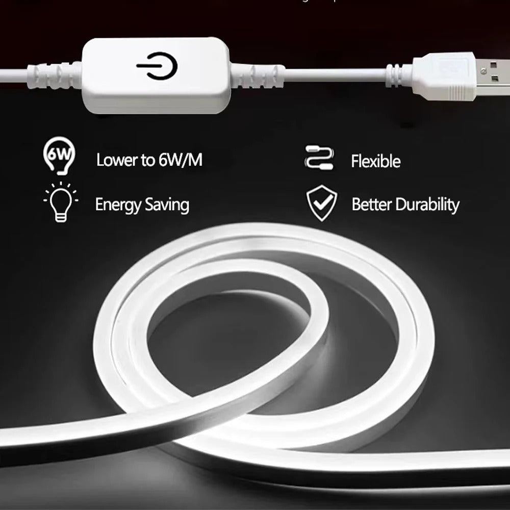 LumoBeam | Striscia Luminosa Touch USB con Sensore e Adesivo | Lersk