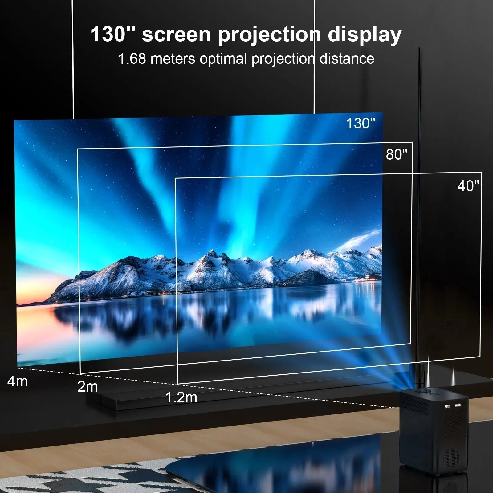 Android 4K Portable Projector With WiFi For Home Theater | Lersk