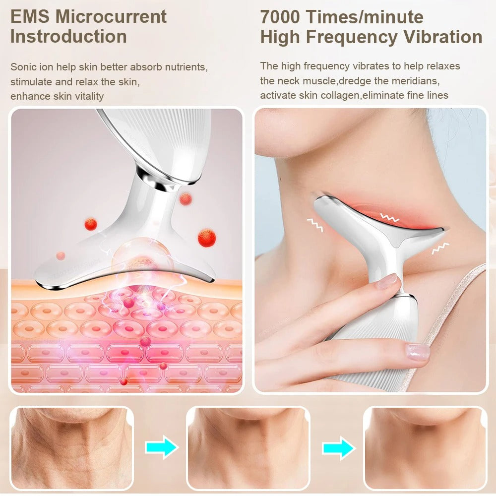 Lumiva masseur visage et cou EMS 7-en-1 pour raffermissement | Lersk