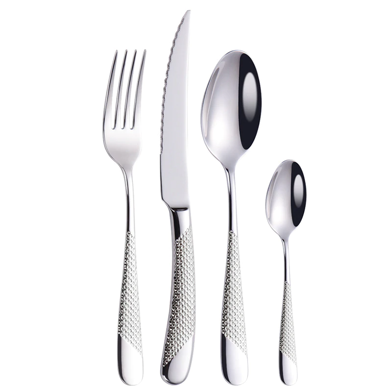 Aster Diagonal Textured Stainless Steel Cutlery Set | Lersk