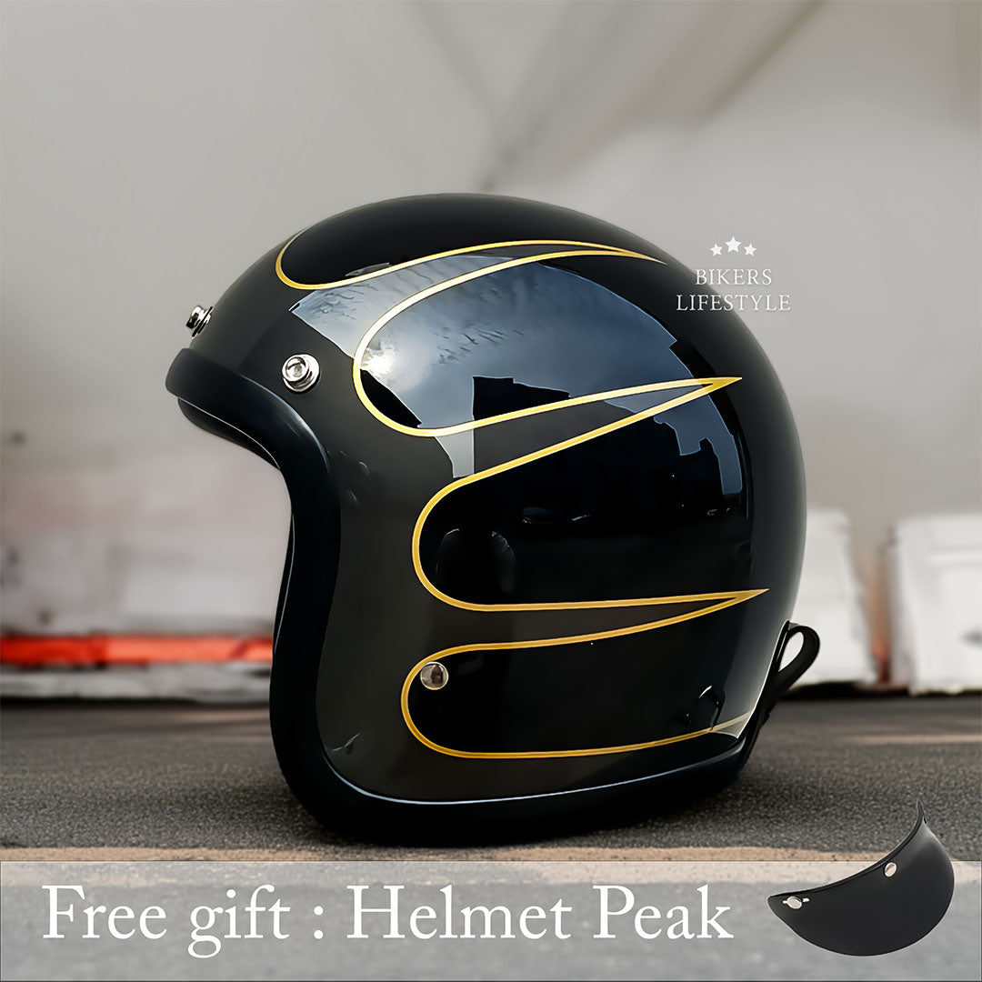 Vintage Motorcycle Helmet Low Profile For Riders DOT ECE | Lersk