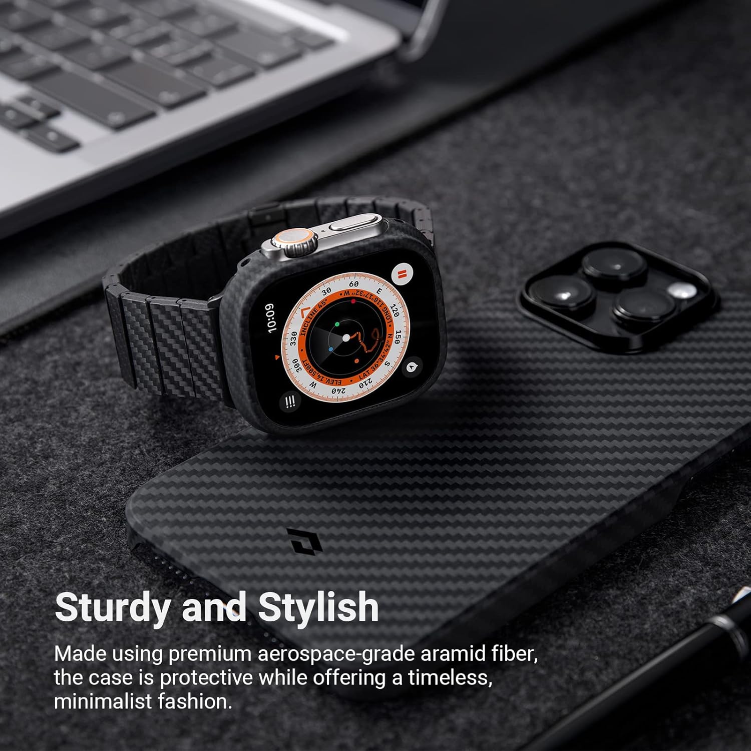 Kirrea Carbonfaser-Smartwatch-Armband mit schlankem Aramidfaser-Schutzcover | Lersk