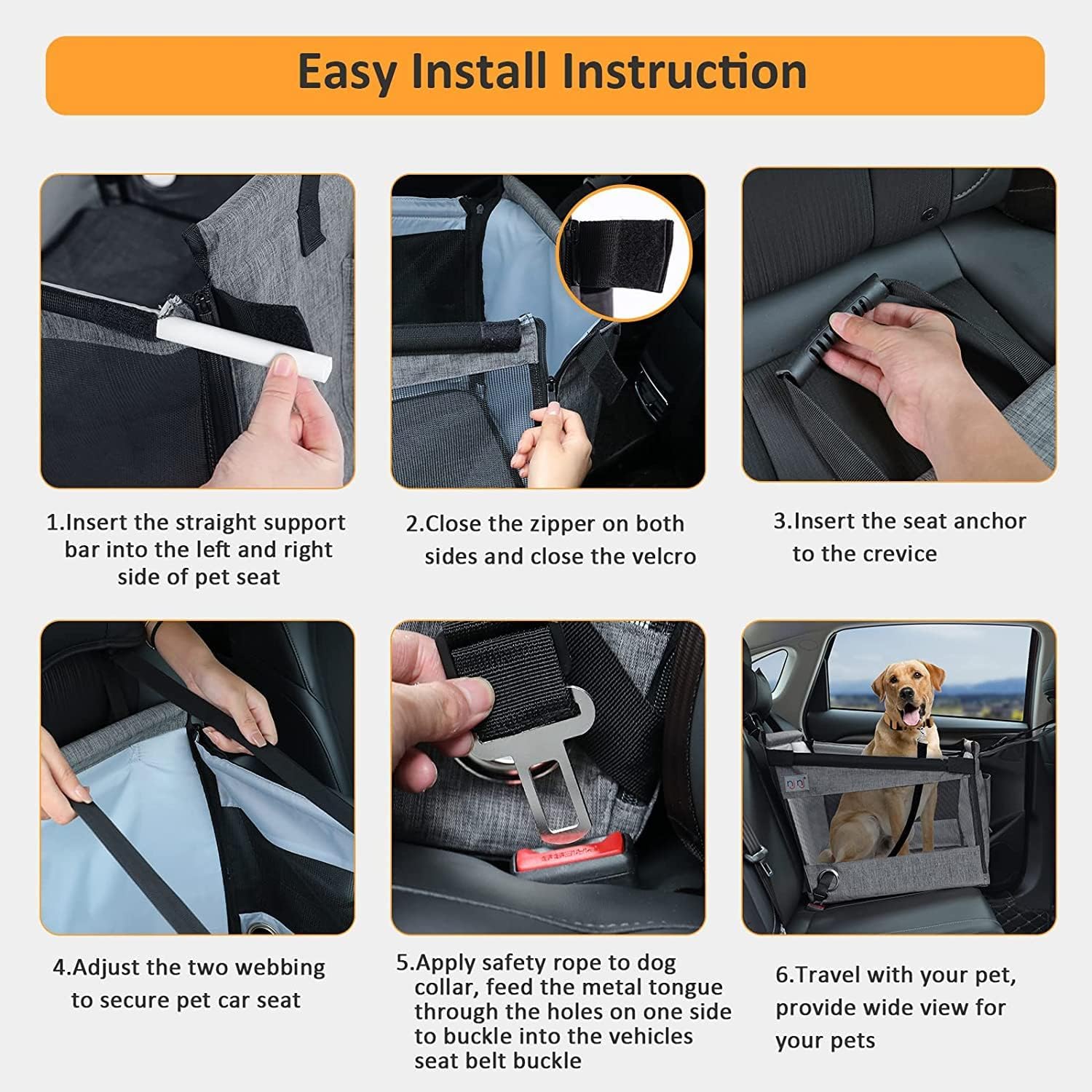RoverRide Spacious Waterproof Dog And Cat Car Booster Seat | Lersk