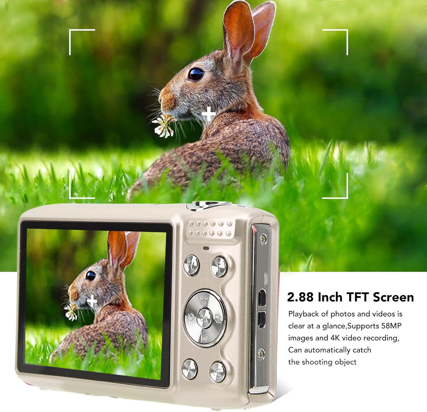 Lumora 4K kompaktní digitální fotoaparát s 58MP fotografiemi a 16× zoomem pro každodenní fotografování | Lersk
