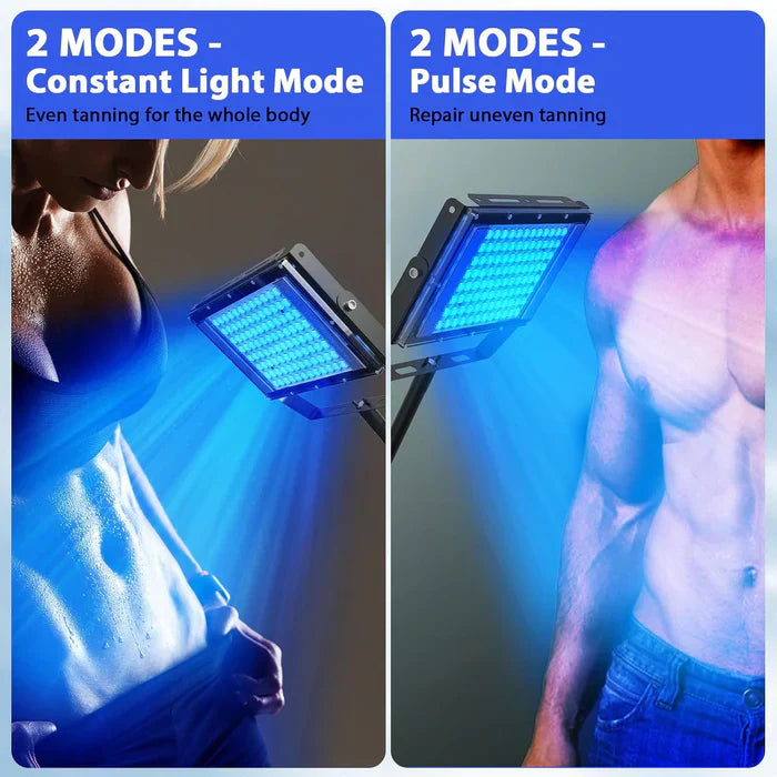 Lampe de bronzage à domicile avec double lumière bleue 460 nm et 480 nm pour usage ciblé et corps entier | Lersk