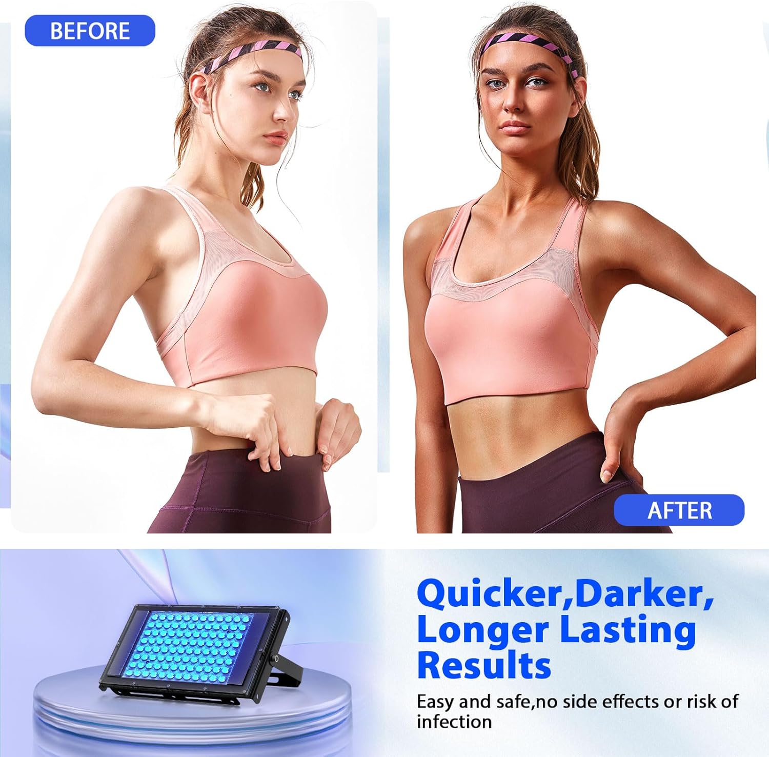 Portable UV Tanning Lamp with Adjustable Stand for Full Body Sessions