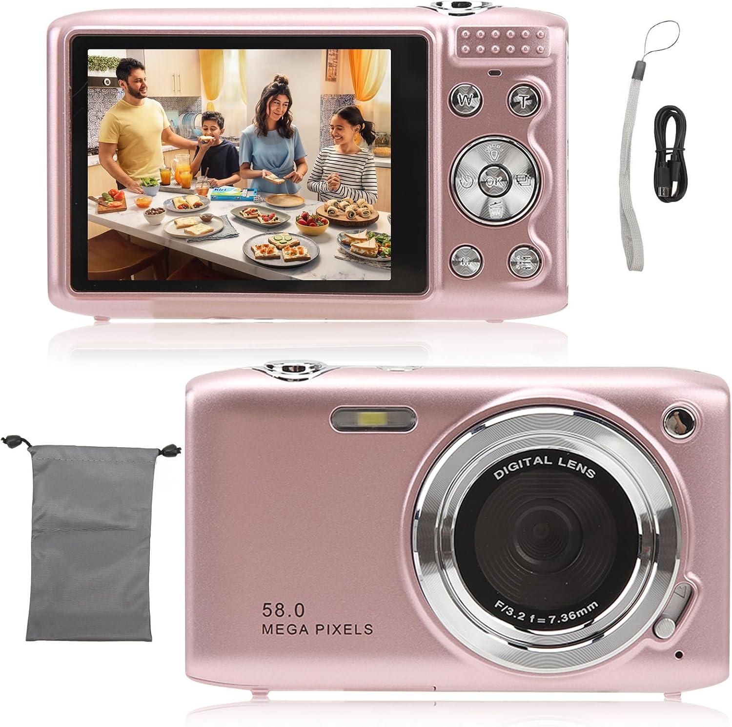 Lumora 4K kompaktní digitální fotoaparát s 58MP fotografiemi a 16× zoomem pro každodenní fotografování | Lersk