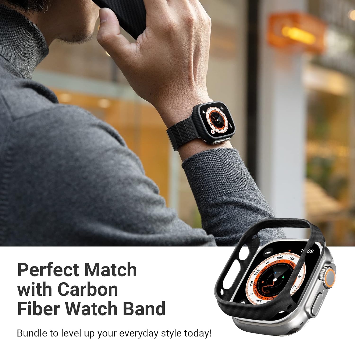 Kirrea Carbonfaser-Smartwatch-Armband mit schlankem Aramidfaser-Schutzcover | Lersk