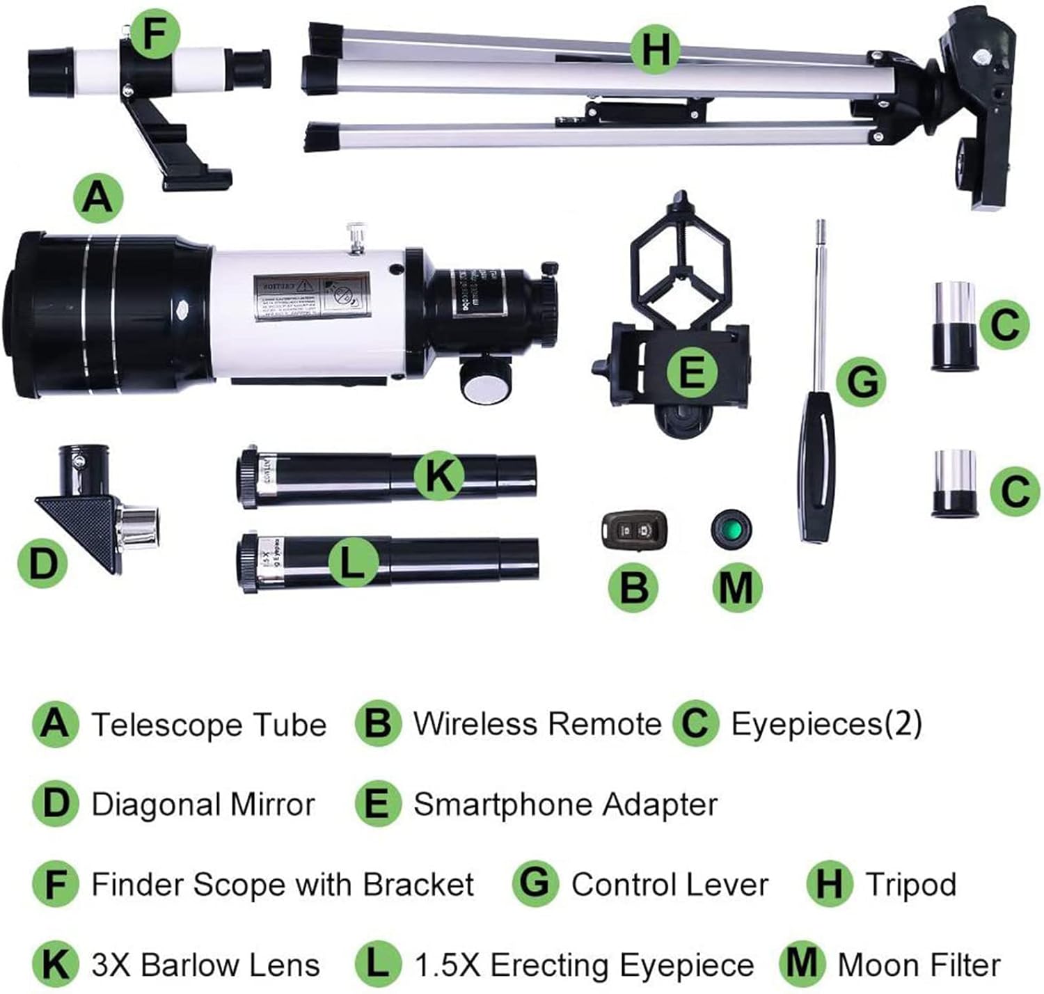 Professional Astronomical Telescope 70mm Aperture, 300mm Focal Length With Easy Setup For Stargazing And Nature | Lersk