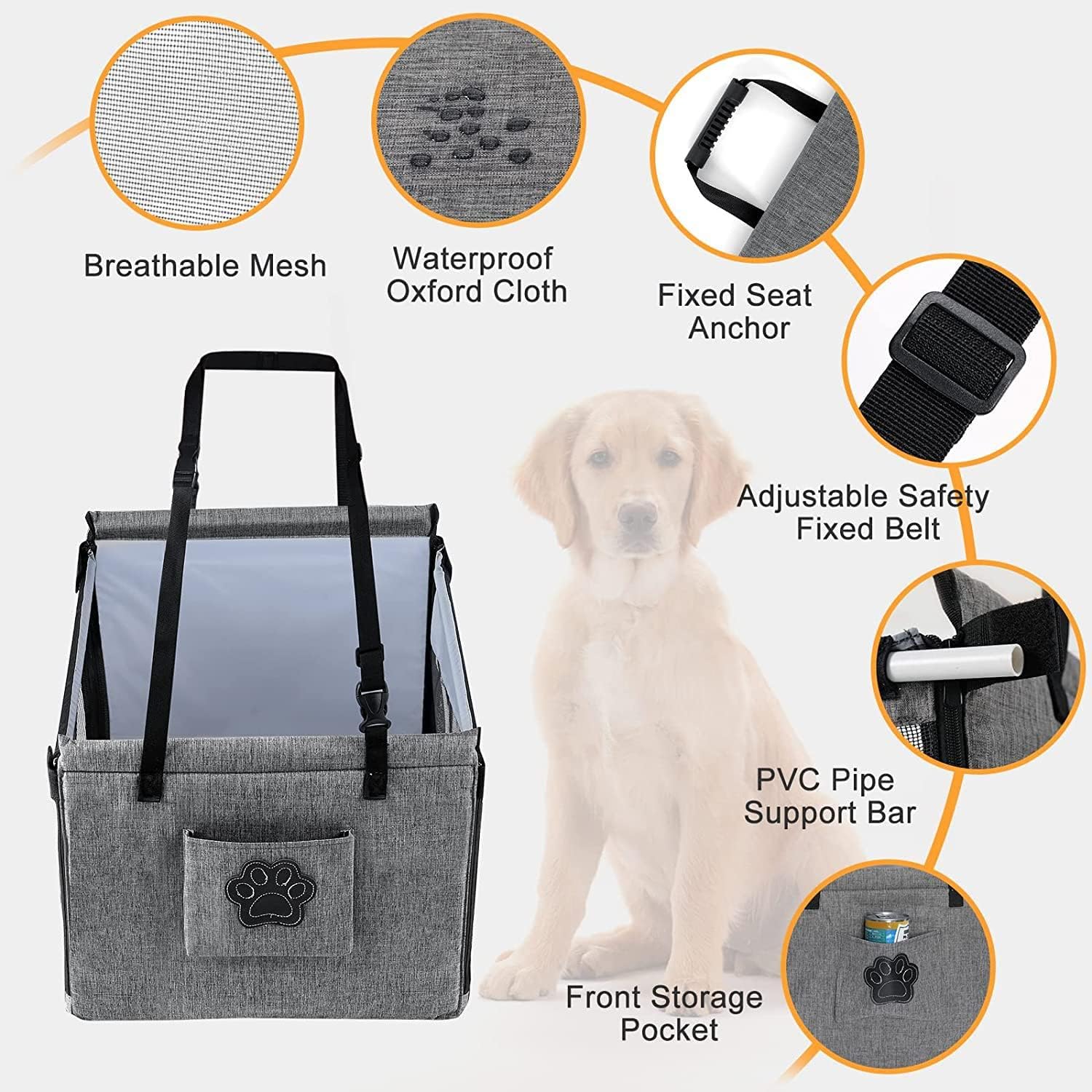 RoverRide Spacious Waterproof Dog And Cat Car Booster Seat | Lersk