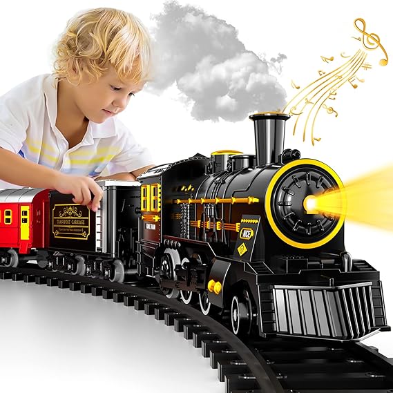Sada elektrické vláčkodráhy TrackMaster Pro na baterie s realistickými zvuky pro domácí hraní | Lersk