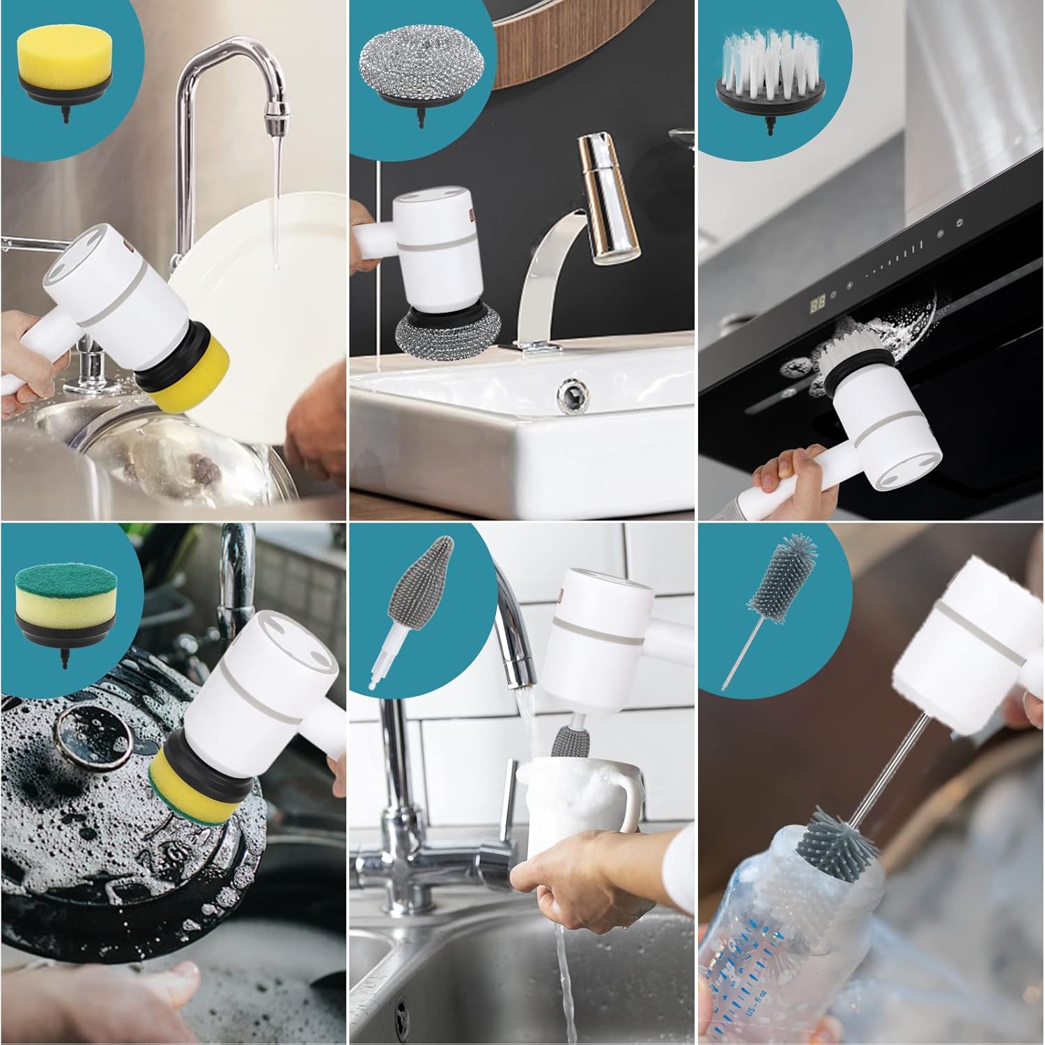 Cordless Electric Scrubber Brush With Rechargeable Battery | Lersk