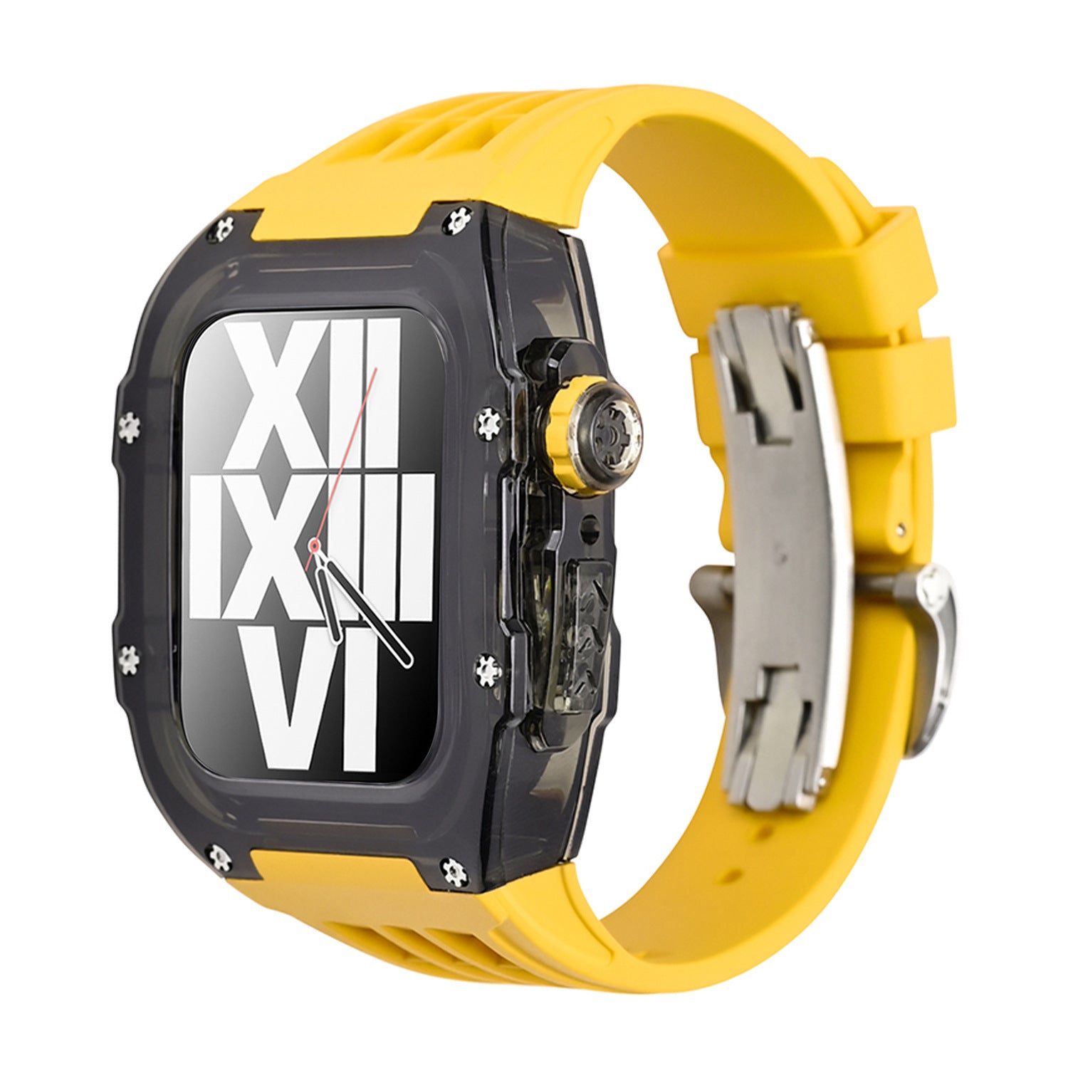 Velora V30 Glacier | Fluoro Rubber Band & Black Case Retrofit Kit For Apple Watch | Lersk