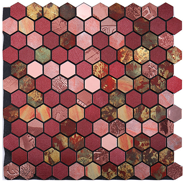 Azulejo Mosaico Metálico Moderno Autocolante Hexágono e Azulejo Metro para Interiores Modernos | Lersk