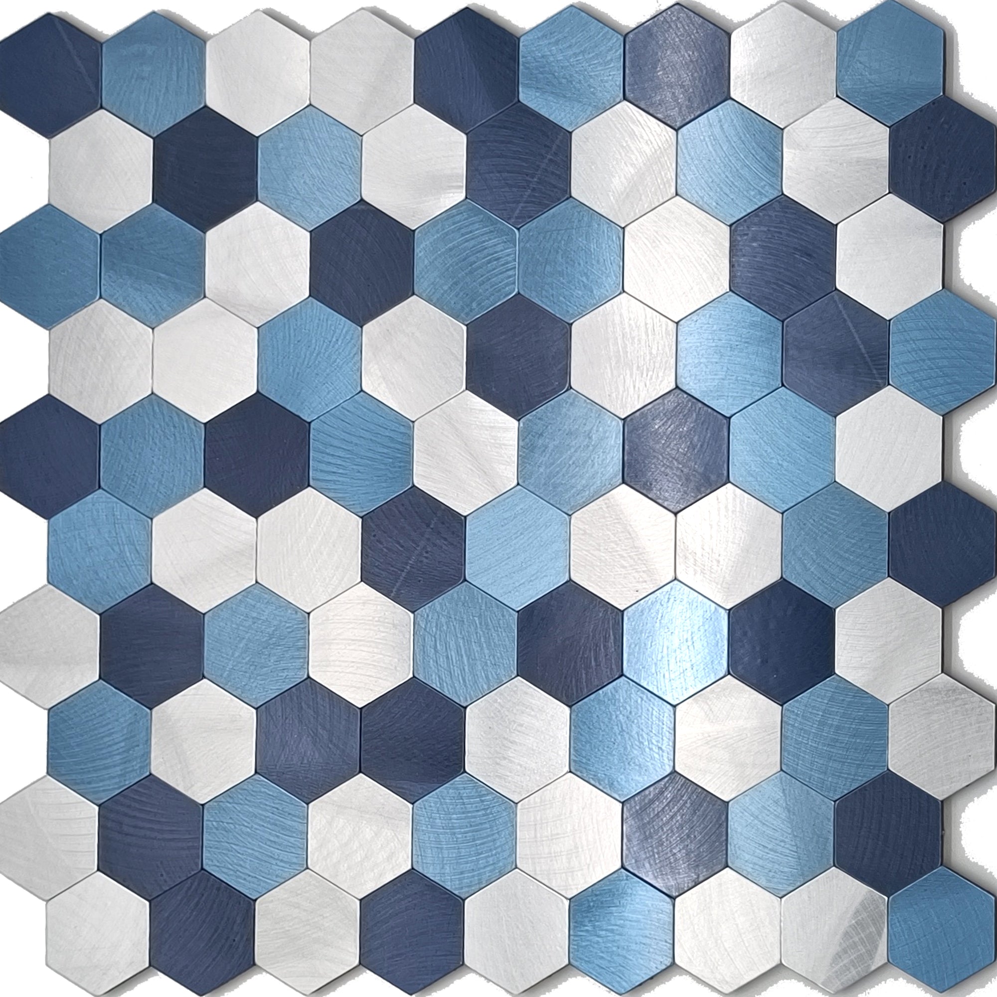 Azulejo Mosaico Metálico Moderno Autocolante Hexágono e Azulejo Metro para Interiores Modernos | Lersk