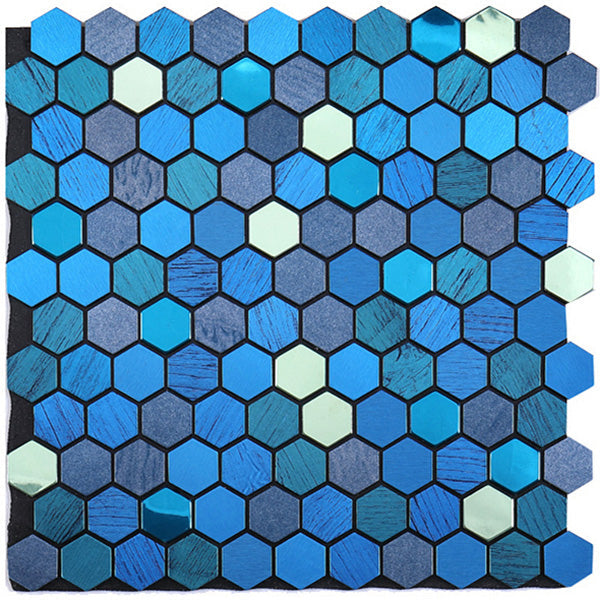 Azulejo Mosaico Metálico Moderno Autocolante Hexágono e Azulejo Metro para Interiores Modernos | Lersk