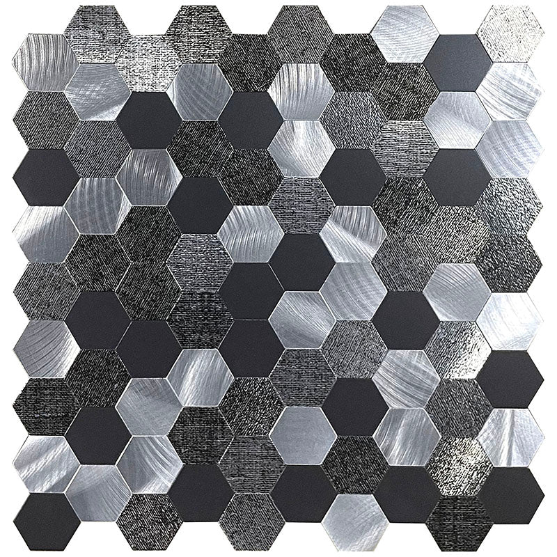 Azulejo Mosaico Metálico Moderno Autocolante Hexágono e Azulejo Metro para Interiores Modernos | Lersk