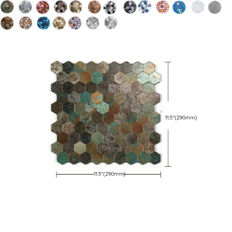 Azulejo Mosaico Metálico Moderno Autocolante Hexágono e Azulejo Metro para Interiores Modernos | Lersk