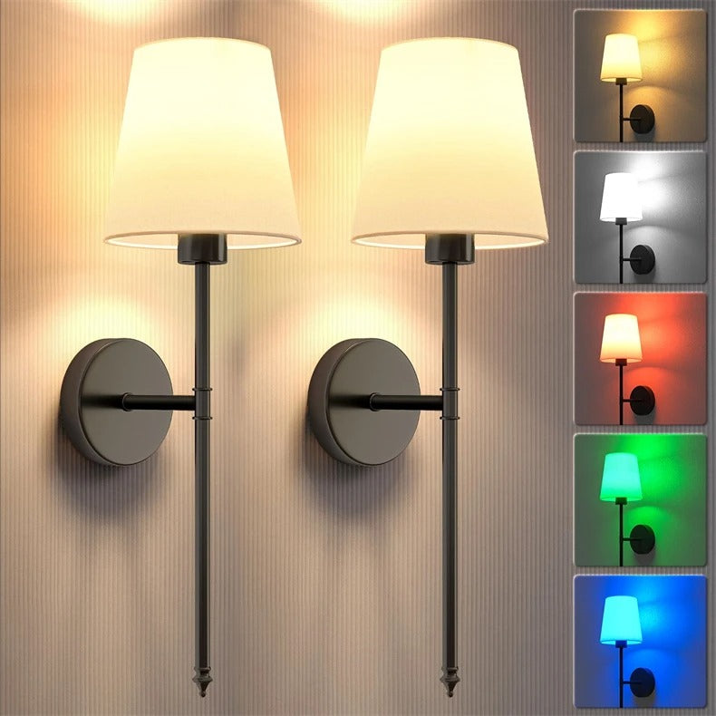 NovaGlow Wireless Wall Sconces Battery-Operated 2-Pack | Lersk