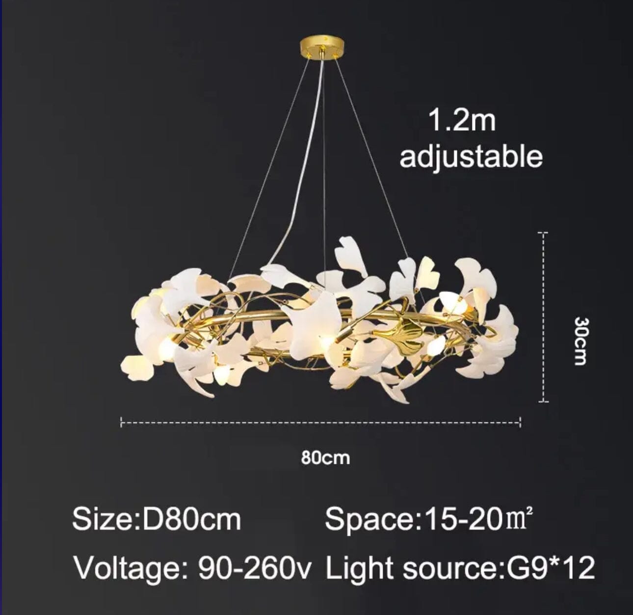 Lustre Lunsera en Céramique à Pétales avec Finition en Verre Givré | Lersk