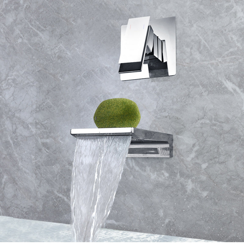 Cascade | Wall-Mounted Single-Handle Waterfall Bathroom Faucet | Lersk