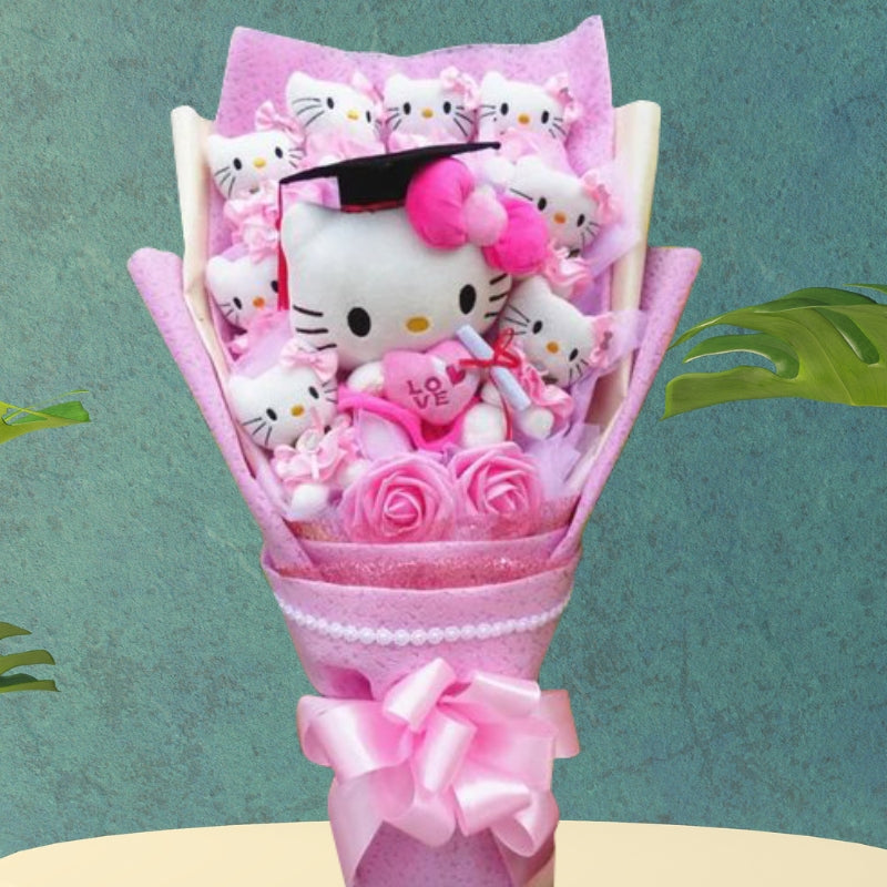 Kytice Hello Kitty Flowers jako dárek k narozeninám a oslavám, ideální pro radostná překvapení | Lersk
