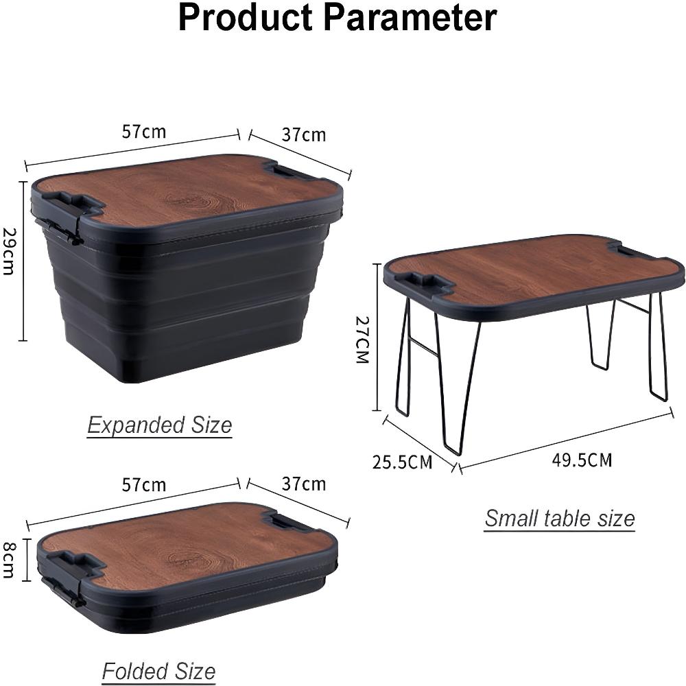 Sammenklappelig campingkasse foldbar opbevaringsboks til campister holdbar organizer | Lersk
