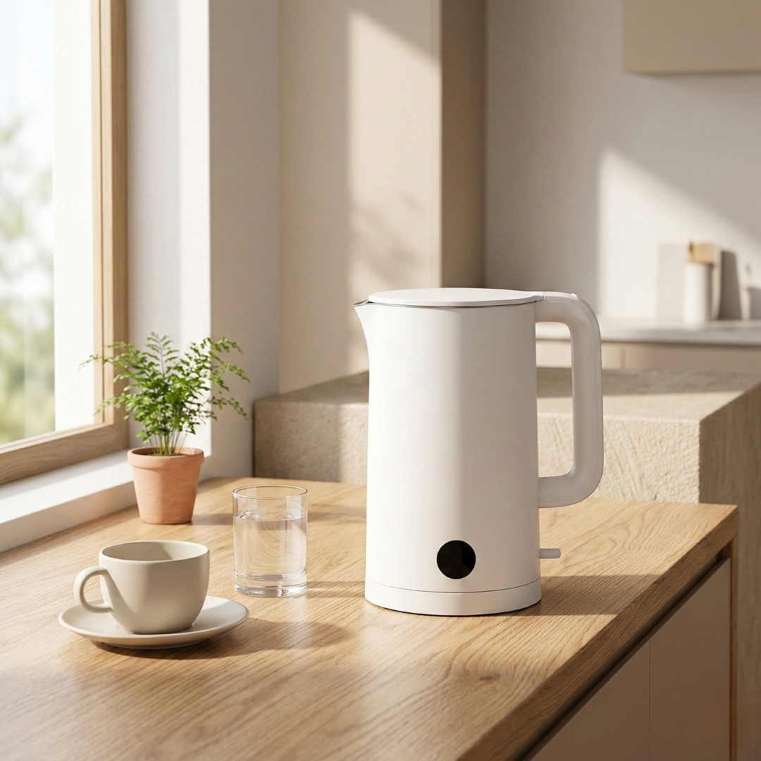 Edelstahl-Elektrowasserkocher 1,7L Fassungsvermögen für Küche zu Hause | Lersk