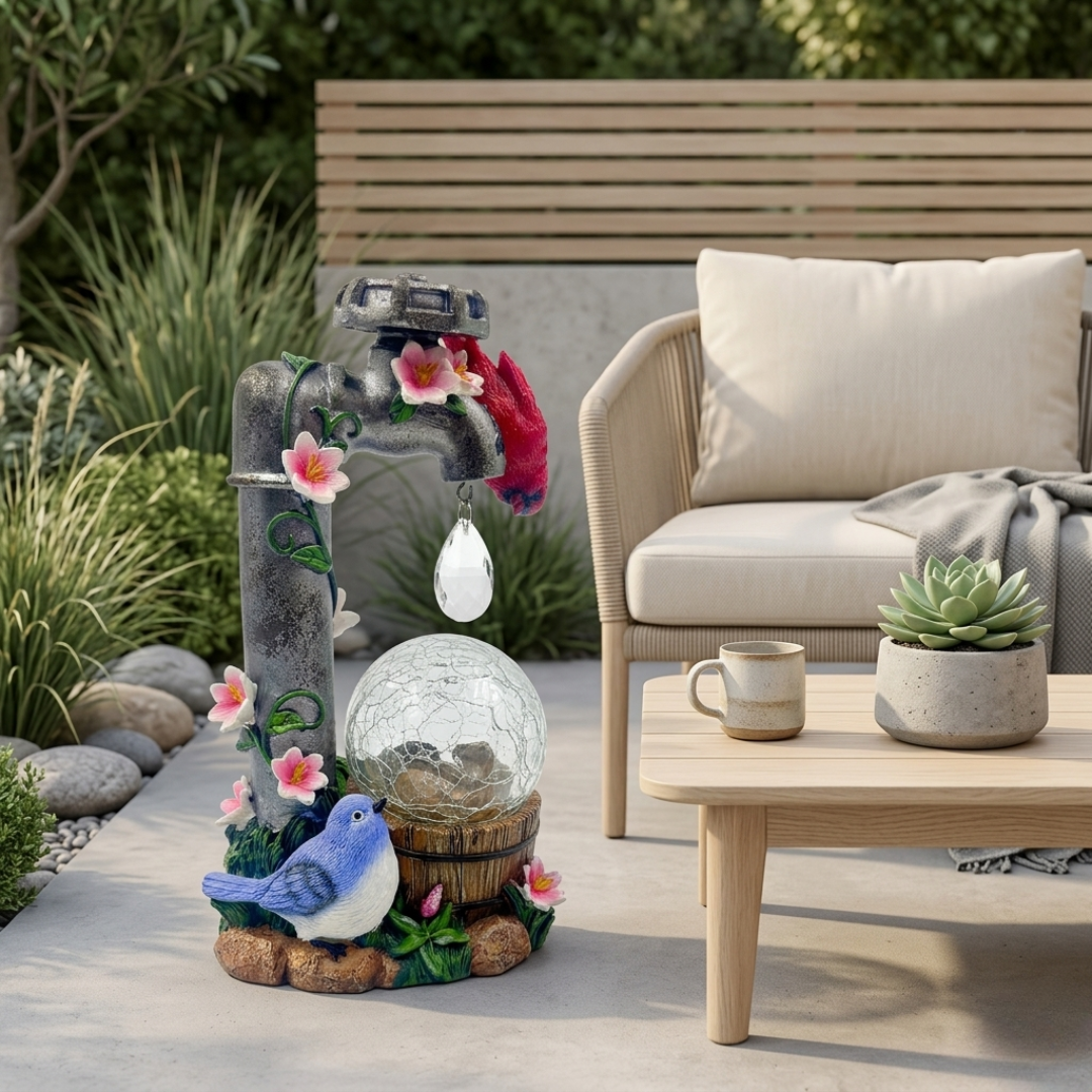 Statua da Giardino Cardinal Elegante Solare per Decorazione Esterna | Lersk
