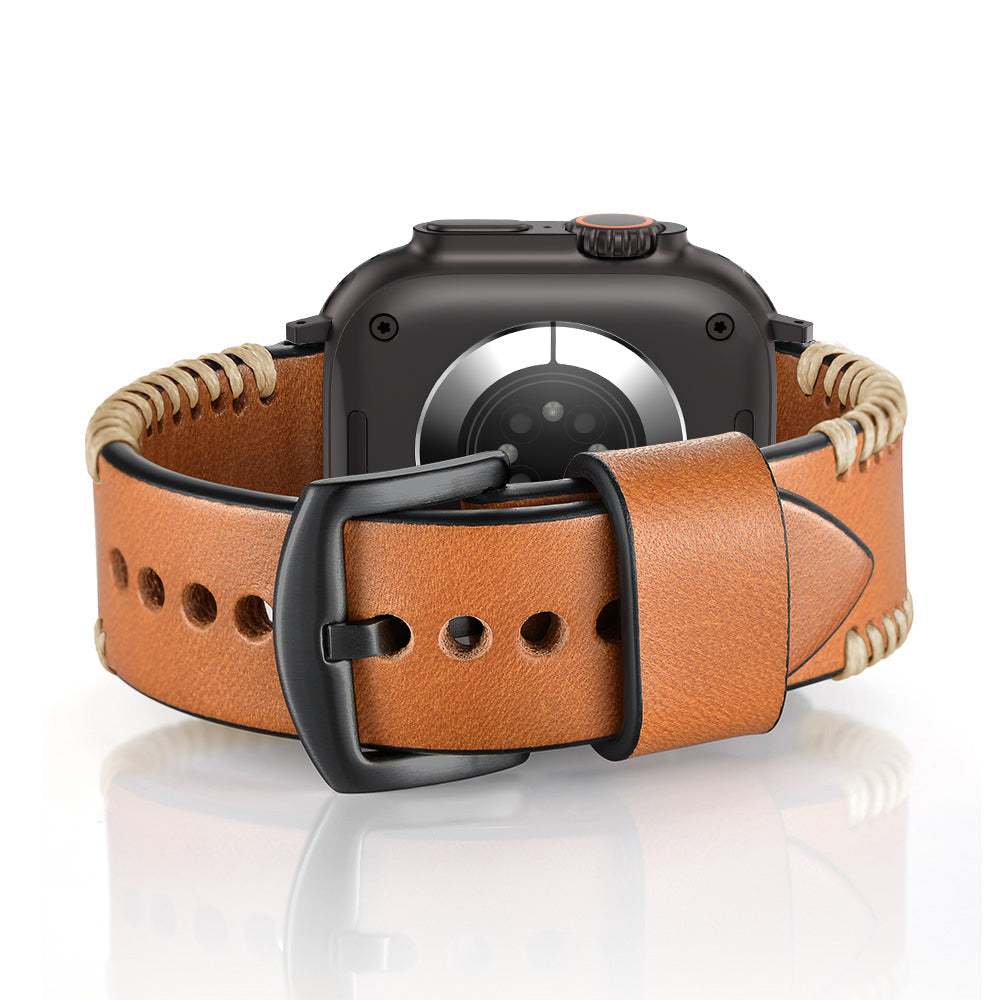 Håndsyet læderrem til Apple Watch | Lersk