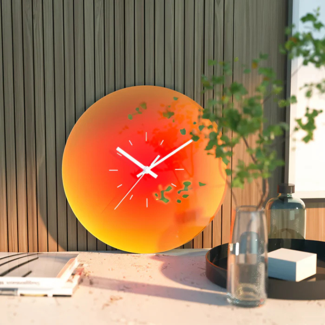 NovaLuxe Glass Wall Clock Designer Wall Timepiece With Silent Sweep | Lersk