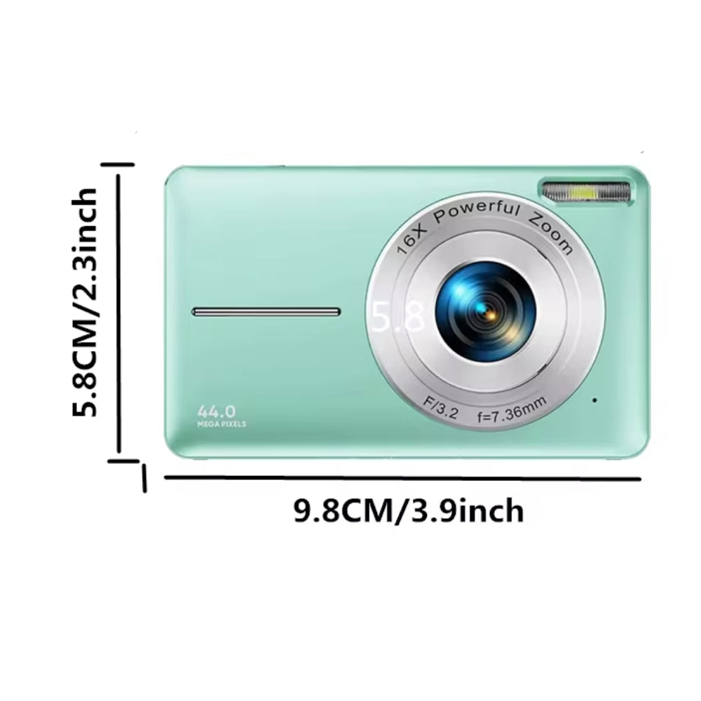 Fotocamera Vlogging Compatta Ricaricabile 44MP 1080P Zoom 16X | Lersk