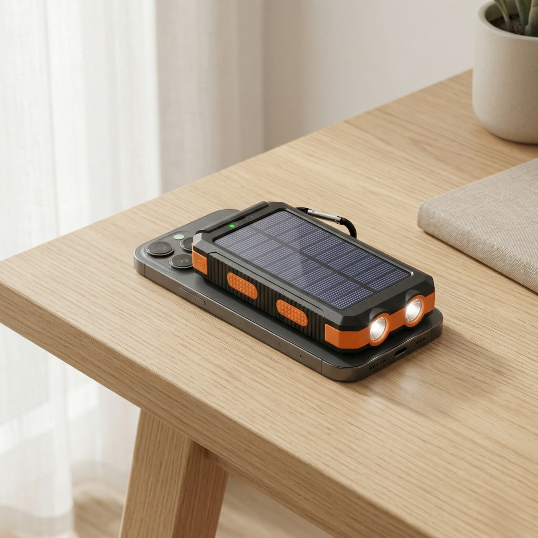 Solar-Powerbank mit LED-Licht Tragbares Ladegerät für den täglichen Gebrauch | Lersk
