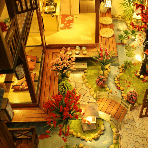 Large Realistic Wooden Dollhouse With LED Lights For The DIY Miniature Playhouse | Lersk