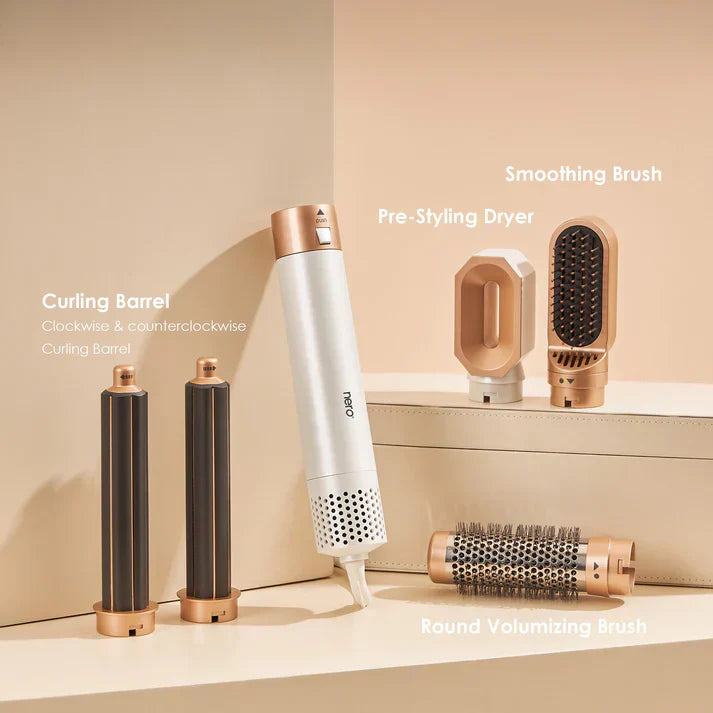 Lunera Estilizador de Cabelo 5 em 1: Modelador Automático, Secador e Escova Alisadora | Lersk