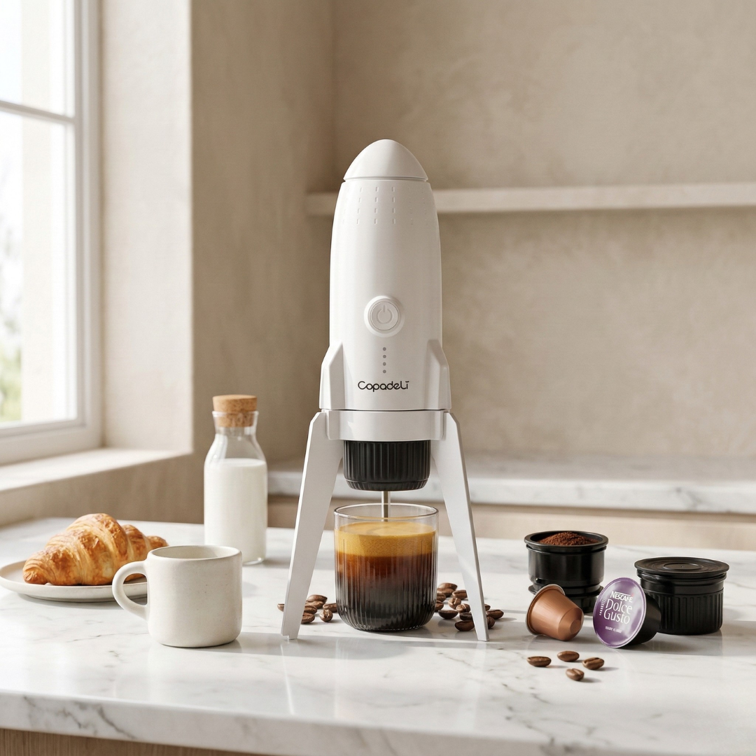 Selbsterhitzende tragbare Espressomaschine für Reisen und den Außenbereich | Lersk