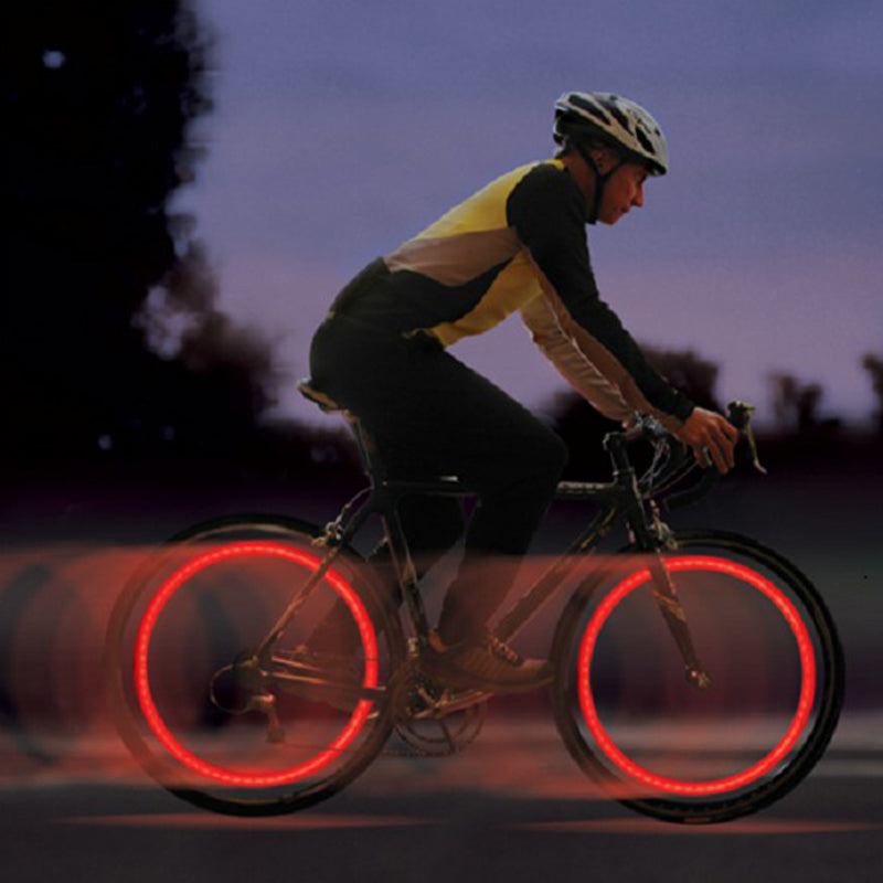 Wasserdichte LED-Felgenbeleuchtung für Fahrräder, Fahrradfelgenlicht-Zubehör für Nachtfahrten | Lersk