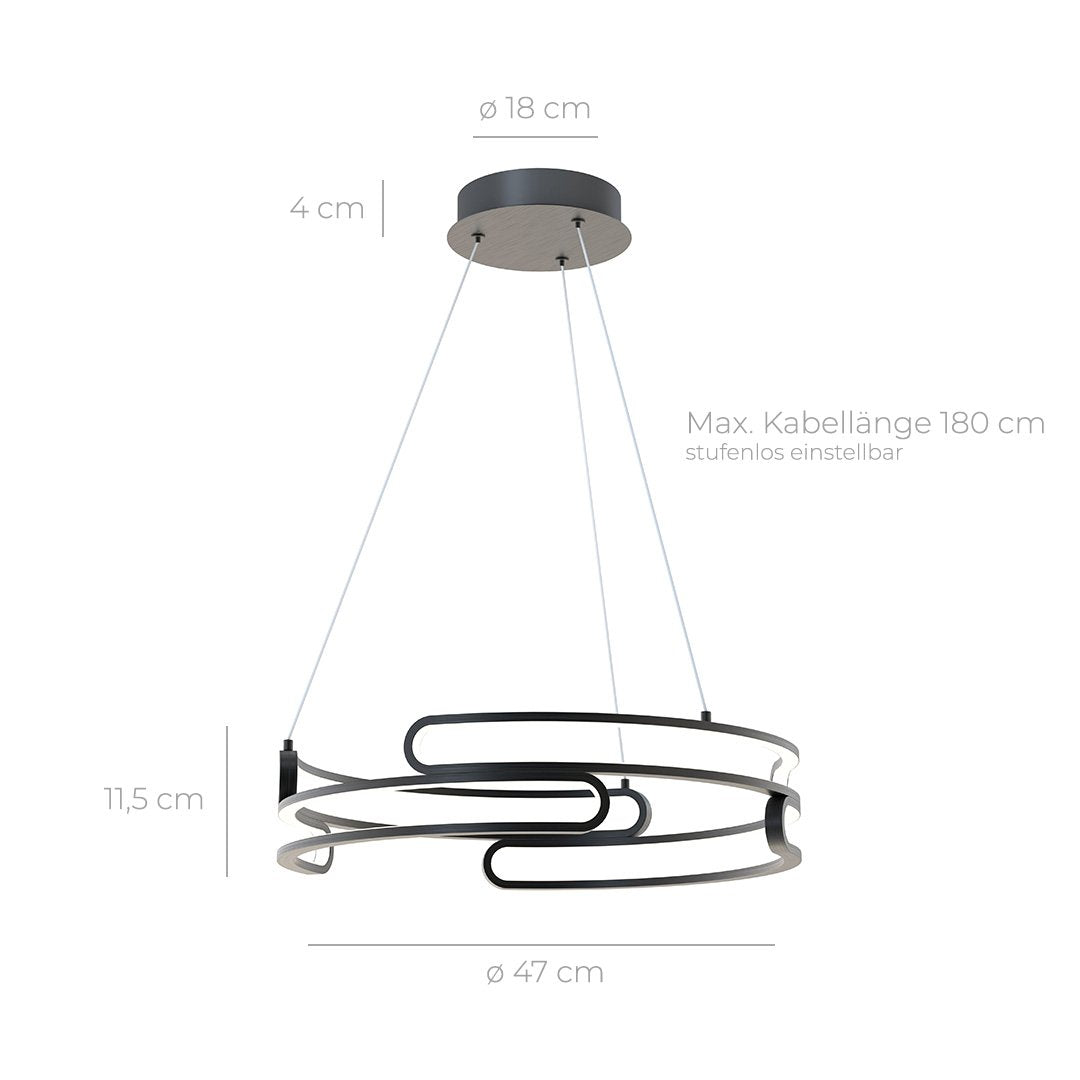Průmyslová závěsná lampa Quorra Steel LED osvětlení série | Lersk