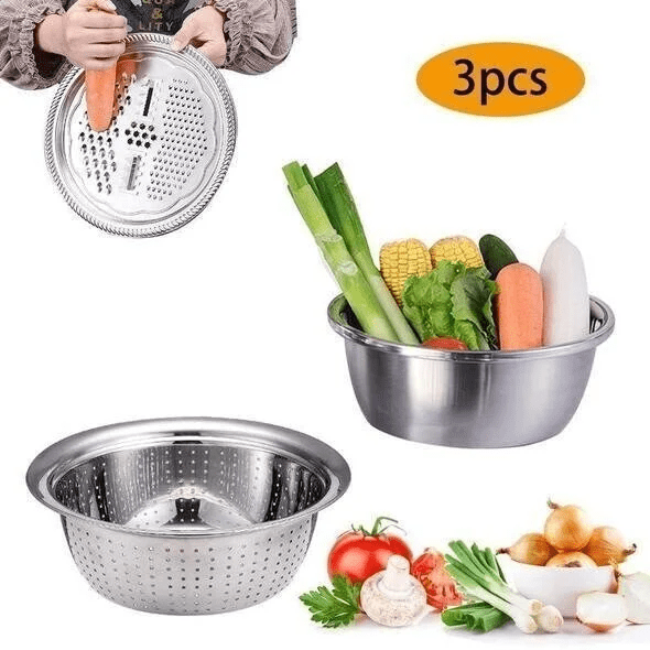 Tri-Purpose German Stainless Steel Basin Set | Lersk