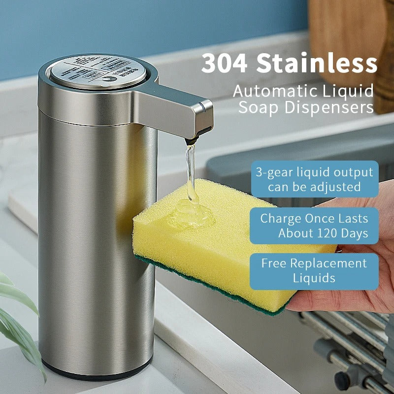 Auto Soap Dispenser Stainless Steel Touchless Sensor For Modern Bathrooms | Lersk