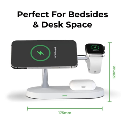 QuattroCharge 4v1 MagSafe bezdrátová nabíječka pro iPhone, Watch a Buds
