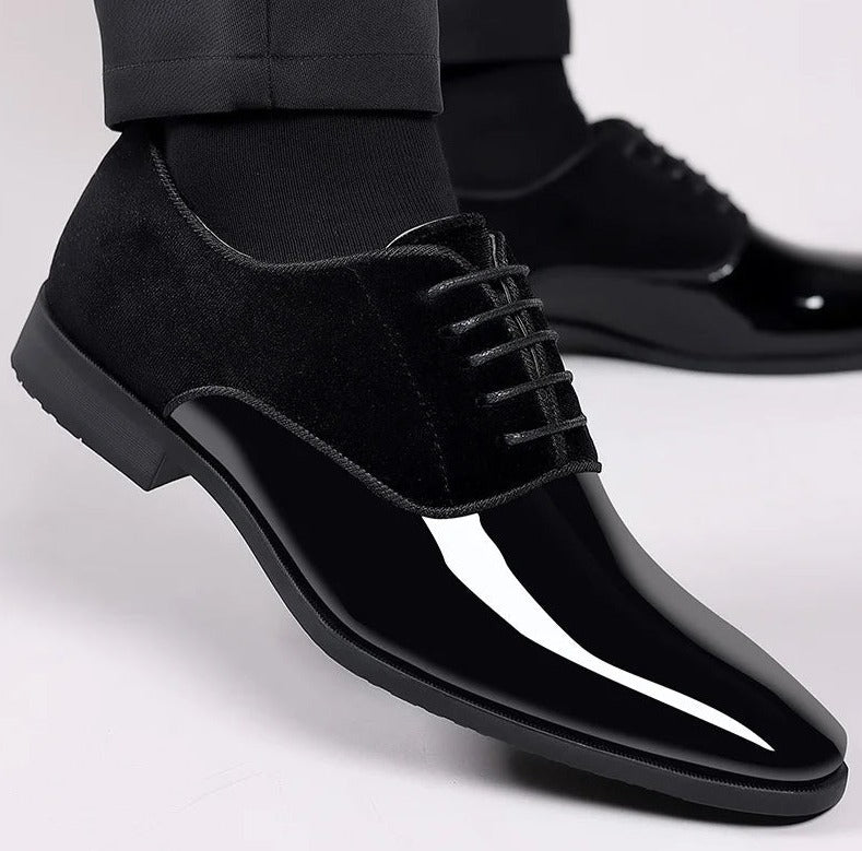 AureaStride Men's Patent Leather Dress Shoes for Weddings | Lersk