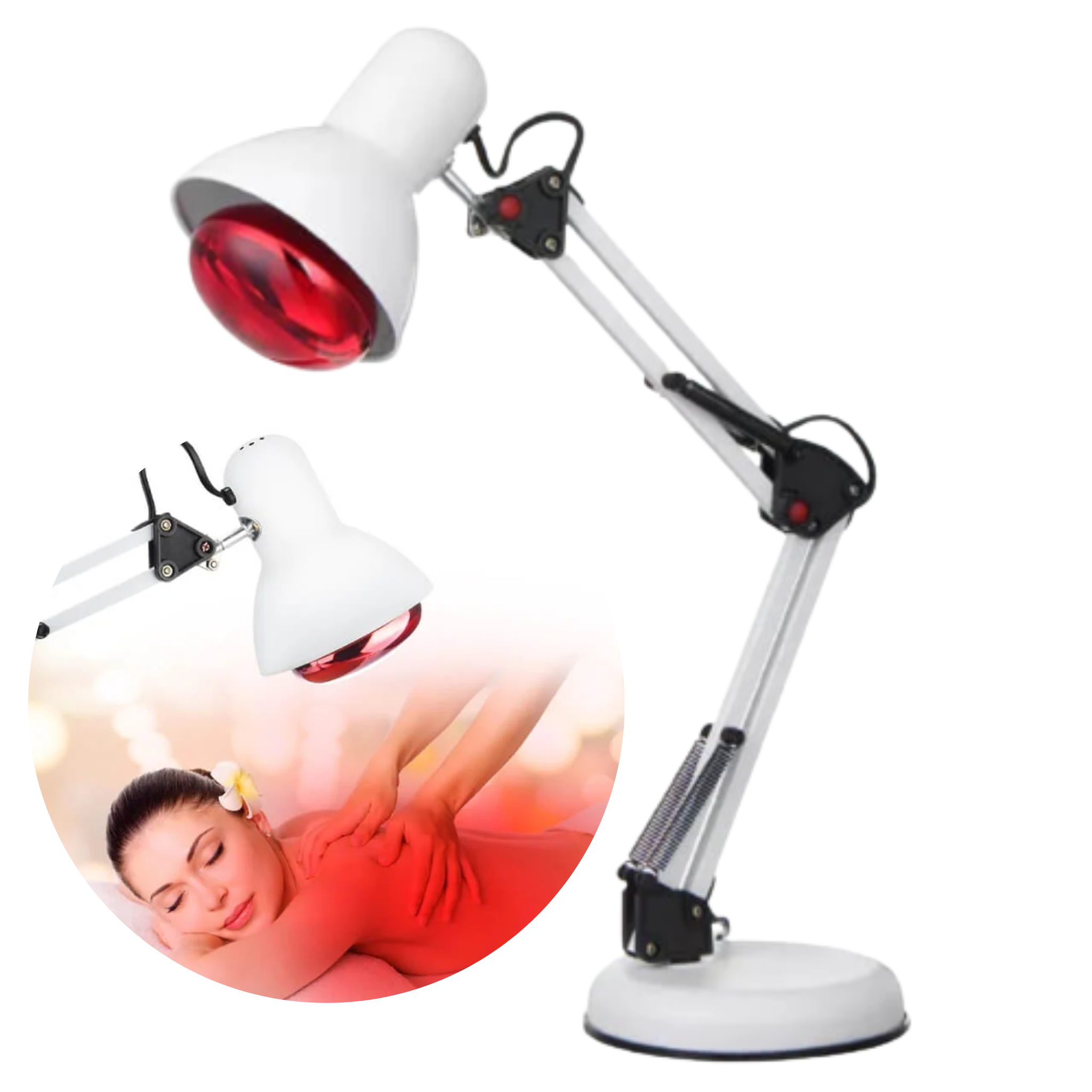 NovaRay Rødt Lys Terapi Lampe Med Infrarød Varme På Tripod Stativ | Lersk